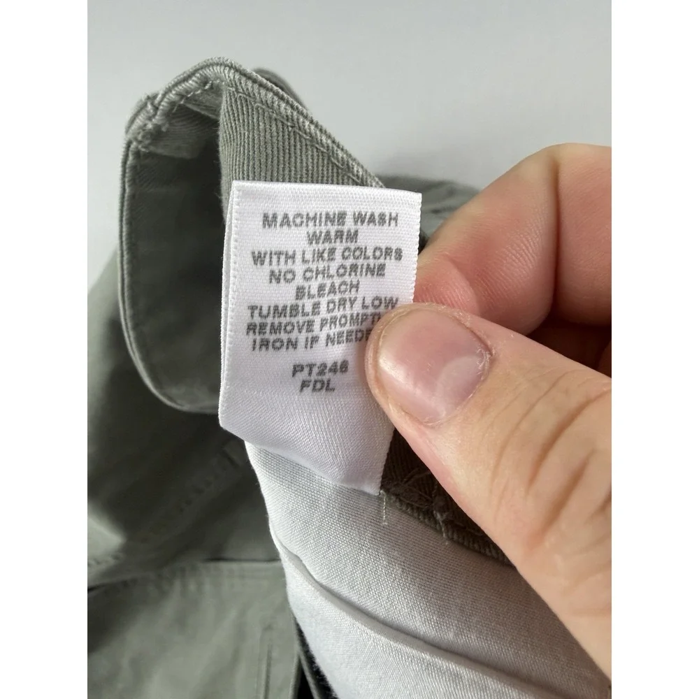 cabela's aged khakis, flat front pants, slacks, green, men's 46x24